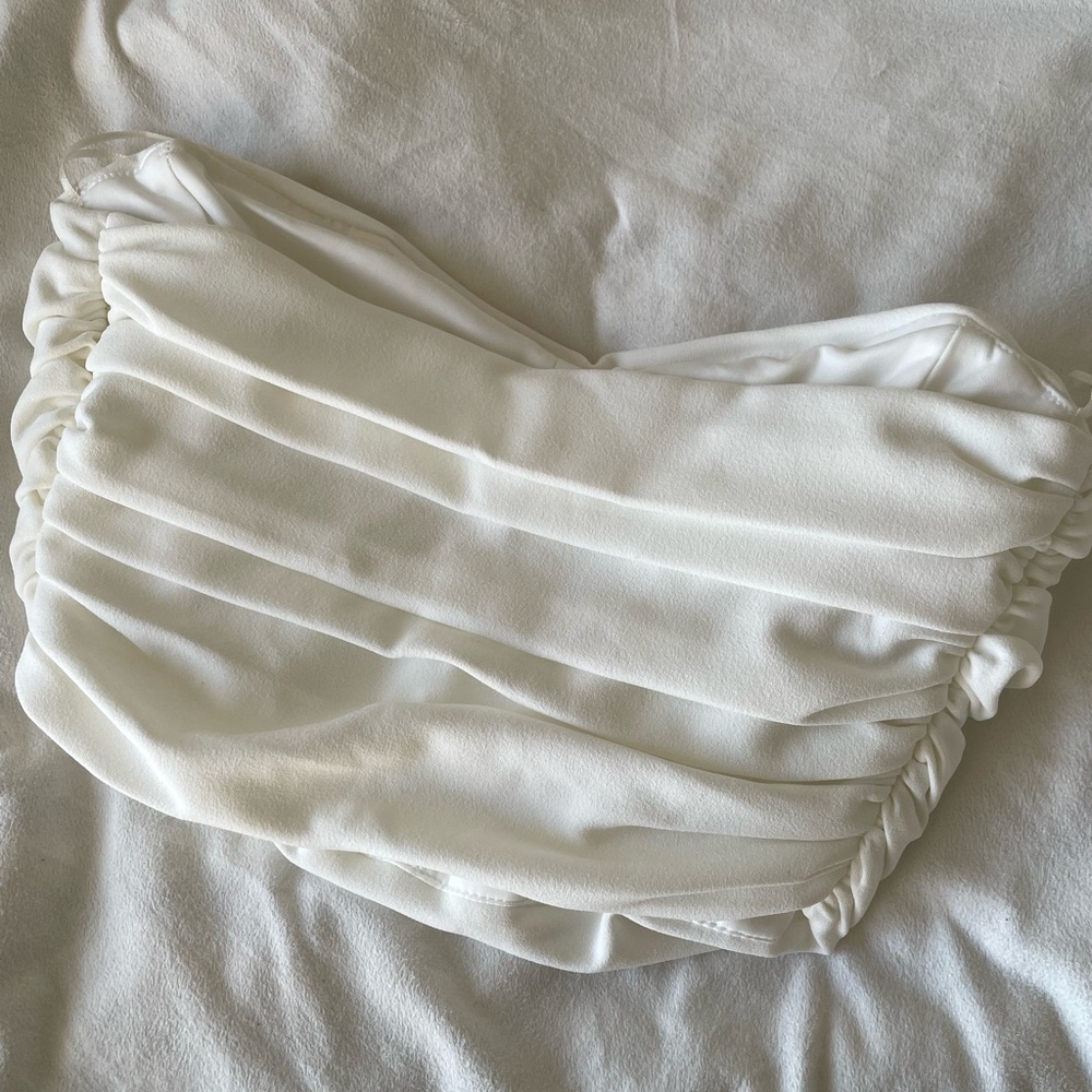 Zara Ruched Strapless Top - Picture 3 of 5